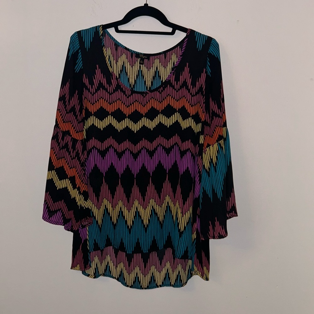 Zig Zag Print Top size Large